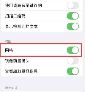 资阳苹果手机维修网点分享iPhone如何开启九宫格构图功能 